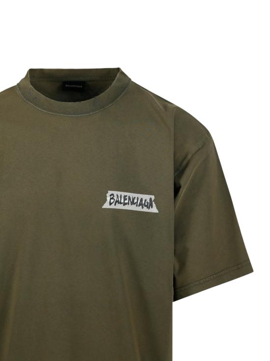 26SS 발렌시아가 마스킹 테이프 티셔츠 미디움 핏 764235 TTVL6 2840 KHAKI - BALENCIAGA