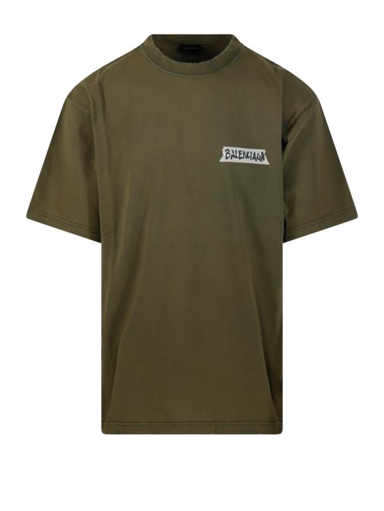 26SS 발렌시아가 마스킹 테이프 티셔츠 미디움 핏 764235 TTVL6 2840 KHAKI