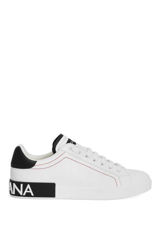 26FW 돌체앤가바나 카프스킨 나파 포르토피노 스니커즈 CS2216AH526 89697 Bianco nero