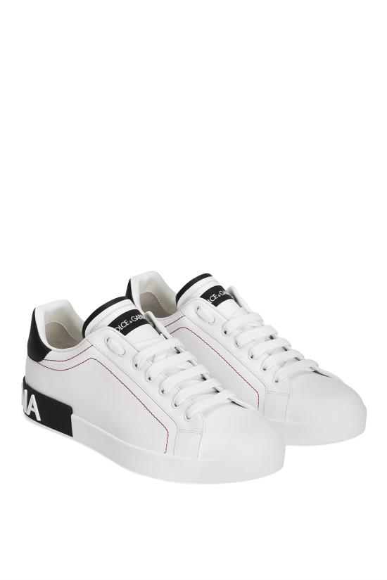 26FW 돌체앤가바나 카프스킨 나파 포르토피노 스니커즈 CS2216AH526 89697 Bianco nero - DOLCE & GABBANA