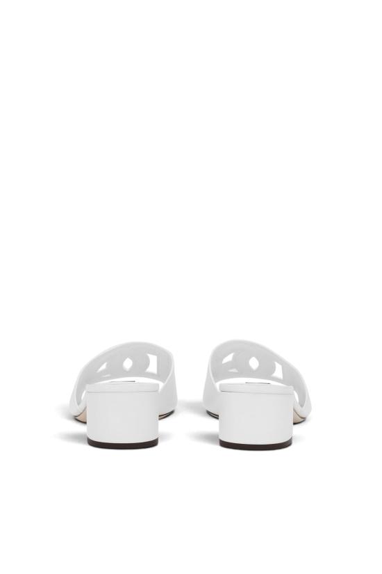 26FW 돌체앤가바나 DG 로고 카프스킨 슬라이더 CR1755AY329 80001 Bianco - DOLCE & GABBANA
