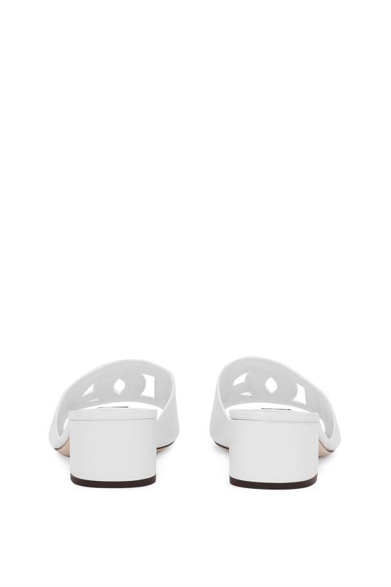 26FW 돌체앤가바나 DG 로고 카프스킨 슬라이더 CR1755AY329 80001 Bianco - DOLCE & GABBANA