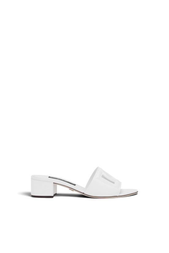 26FW 돌체앤가바나 DG 로고 카프스킨 슬라이더 CR1755AY329 80001 Bianco