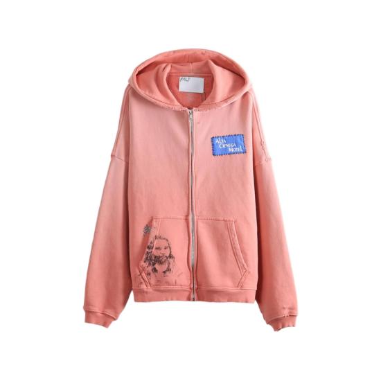26FW 팔리 할리우드 후드 티셔츠 4U008Q1010 PEACH PINK