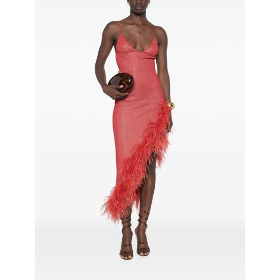 26FW 오세리 롱 원피스 LLF268 LUREX PLUM CORAL RED - OSÉREE