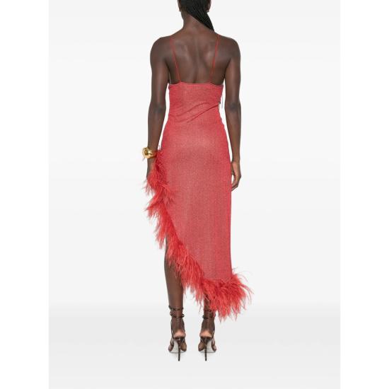 26FW 오세리 롱 원피스 LLF268 LUREX PLUM CORAL RED - OSÉREE