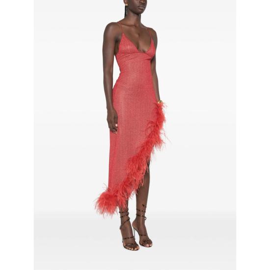 26FW 오세리 롱 원피스 LLF268 LUREX PLUM CORAL RED - OSÉREE