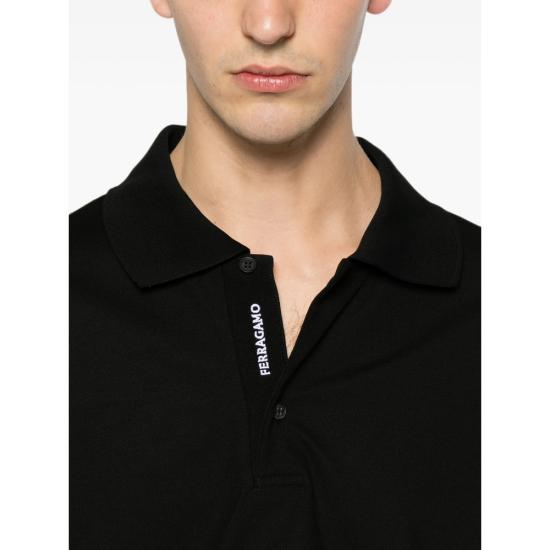 26FW 살바토레 페라가모 폴로 티셔츠 145340 0791729 NERO BLACK - SALVATORE FERRAGAMO