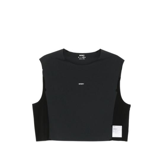26SS 새티스파이 트레이닝 티셔츠 11077 00001 BLACK BLACK WHITE