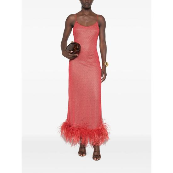 26FW 오세리 롱 원피스 LLS238 LUREX PLUM CORAL RED - OSÉREE
