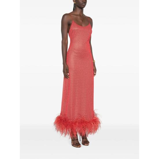 26FW 오세리 롱 원피스 LLS238 LUREX PLUM CORAL RED - OSÉREE
