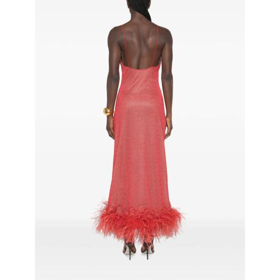 26FW 오세리 롱 원피스 LLS238 LUREX PLUM CORAL RED - OSÉREE