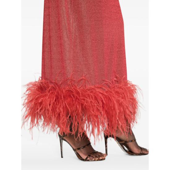 26FW 오세리 롱 원피스 LLS238 LUREX PLUM CORAL RED - OSÉREE