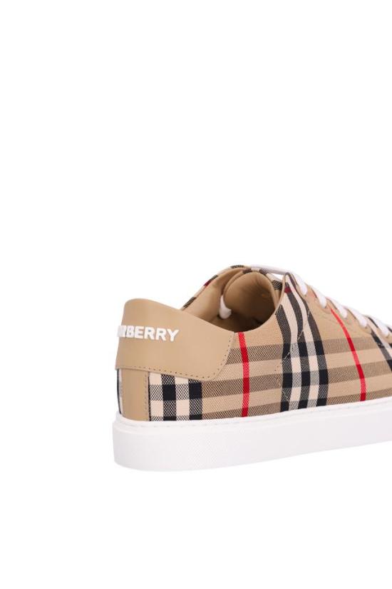 26FW 버버리 체크 레더 스니커즈 8049777 BEIGE - BURBERRY