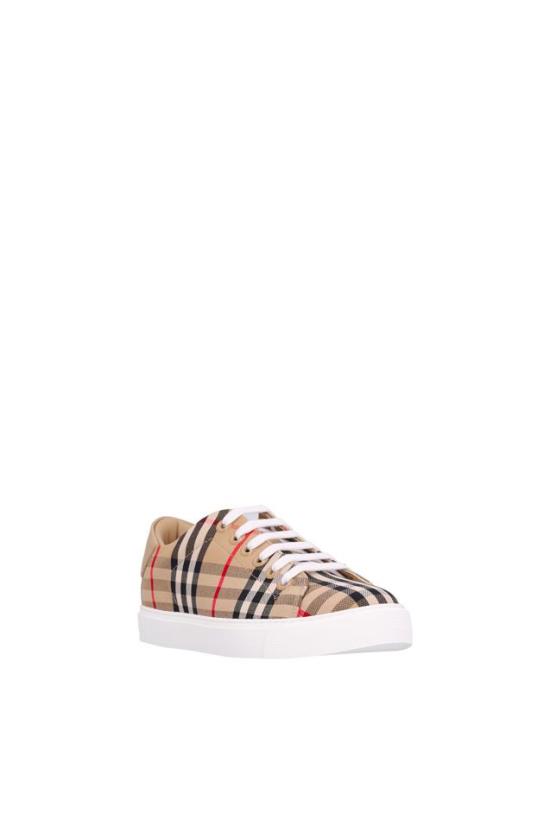 26FW 버버리 체크 레더 스니커즈 8049777 BEIGE - BURBERRY