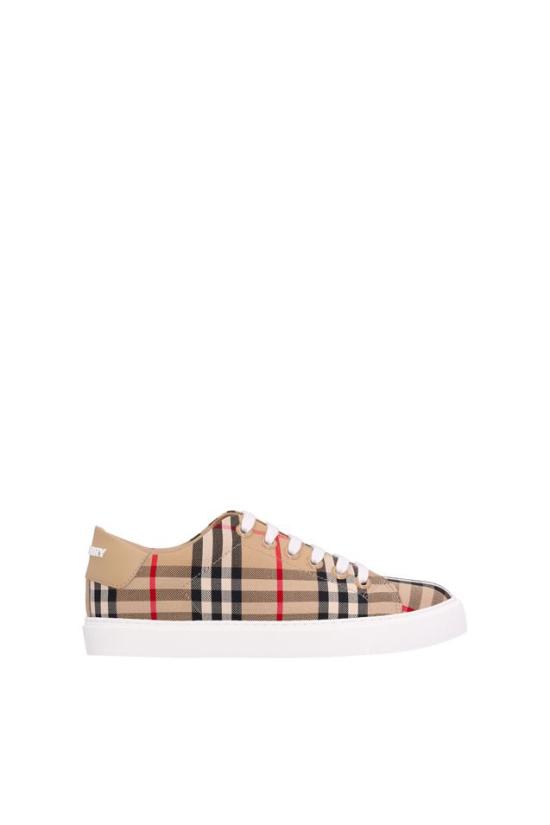 26FW 버버리 체크 레더 스니커즈 8049777 BEIGE