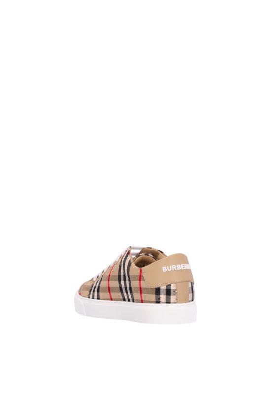 26FW 버버리 체크 레더 스니커즈 8049777 BEIGE - BURBERRY