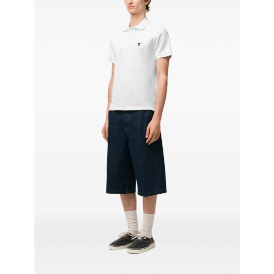 26SS 아미 스몰 하트 로고 폴로 티셔츠 HPL411 760 100 WHITE - AMI