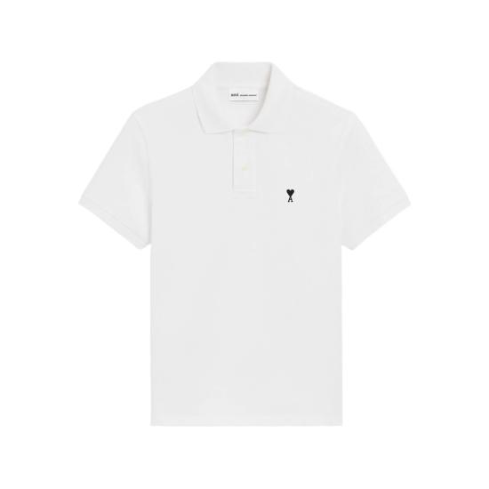 26SS 아미 스몰 하트 로고 폴로 티셔츠 HPL411 760 100 WHITE