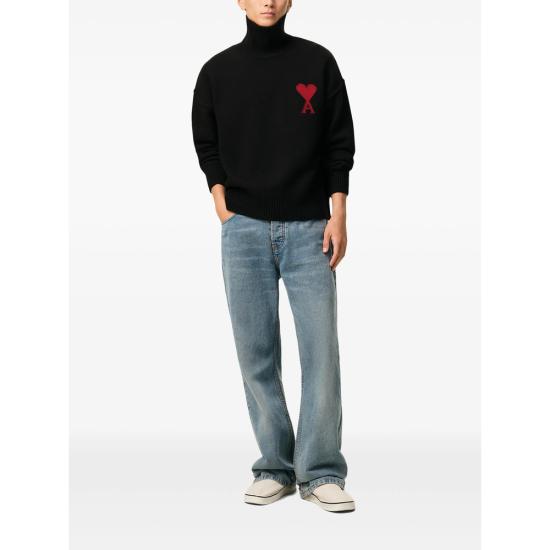 26SS 아미 ADC 터틀넥 스웨터 UKS839 018 009 BLACK - AMI