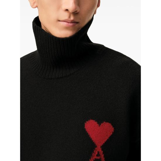 26FW 아미 ADC 터틀넥 스웨터 UKS839 018 009 BLACK