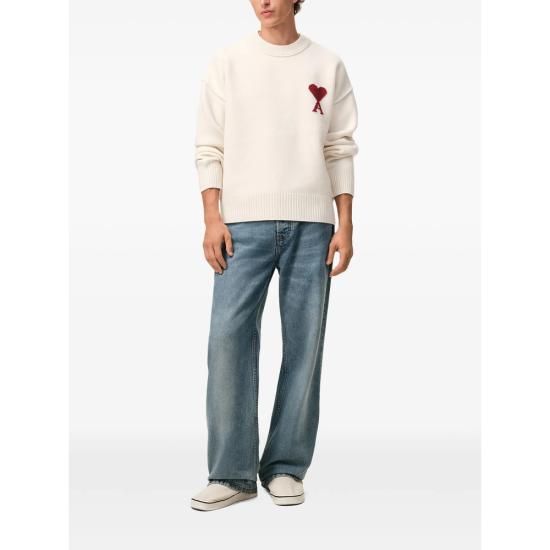 26SS 아미 빅 하트 울 크루넥 스웨터 UKS838 018 154 NEUTRALS - AMI