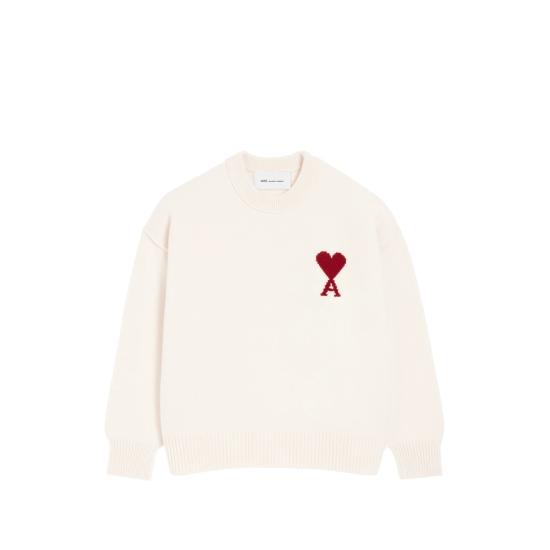 26SS 아미 빅 하트 울 크루넥 스웨터 UKS838 018 154 NEUTRALS
