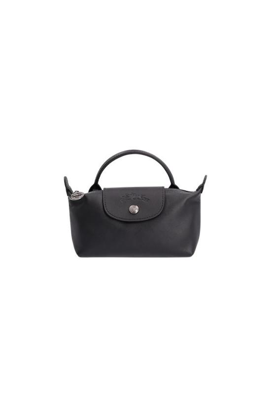 26FW 롱샴 르 플리아쥬 엑스트라 XS 레더 파우치 34205987 BLACK