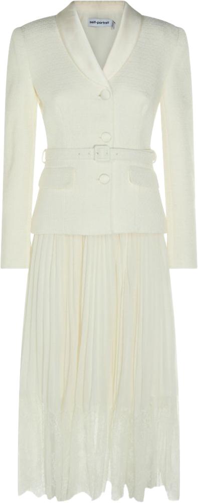 26FW 셀프 포트레이트 롱 원피스 PF26144MCCREAM WHITE