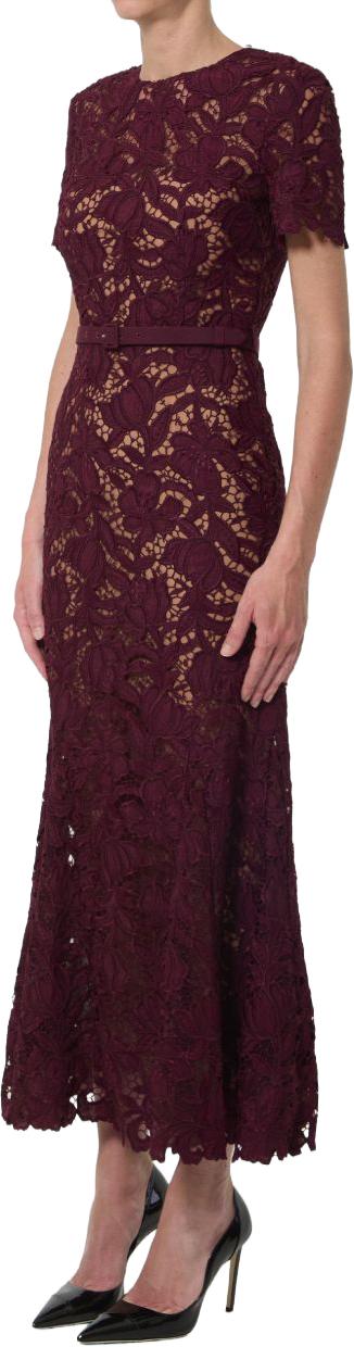 26FW 셀프 포트레이트 롱 원피스 PF26107MBUBURGUNDY MAROON - SELF PORTRAIT