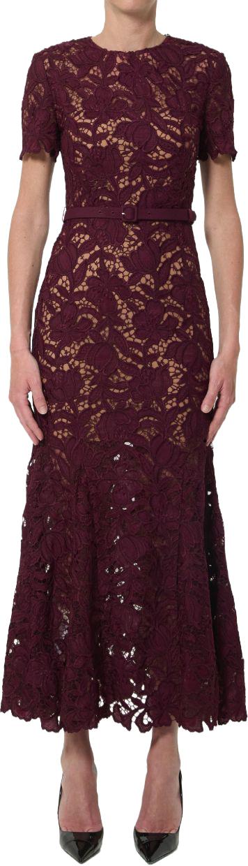 26FW 셀프 포트레이트 롱 원피스 PF26107MBUBURGUNDY MAROON