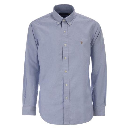26FW 폴로 랄프로렌 컬러 포니 자수 커스텀 핏 버튼 다운 셔츠 710792041 LIGHT BLUE