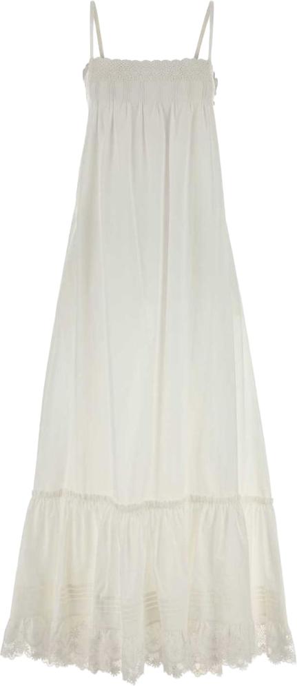 26SS 생로랑 롱 원피스 831331Y7K369601 WHITE