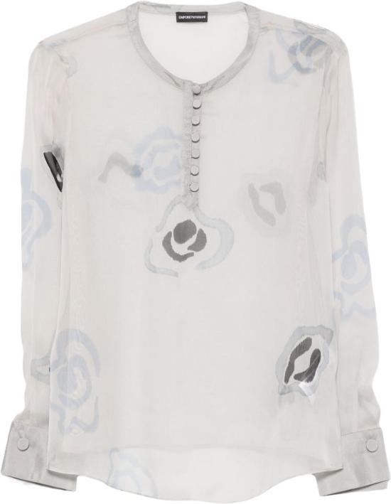 26SS 엠포리오 아르마니 블라우스 EW004475TE20220P8012 WHITE