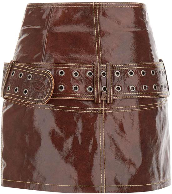 26FW 디젤 숏 스커트 A221740SIBQ77Q BROWN - DIESEL