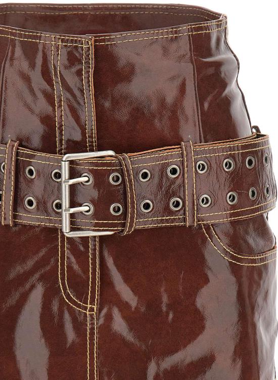 26FW 디젤 숏 스커트 A221740SIBQ77Q BROWN - DIESEL