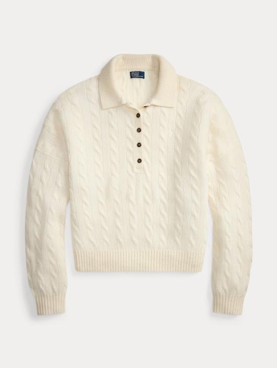 26FW 랄프 로렌 스웨터 라나 아 트레체 콘 콜로 폴로 크레마의 말리아 - RALPH LAUREN