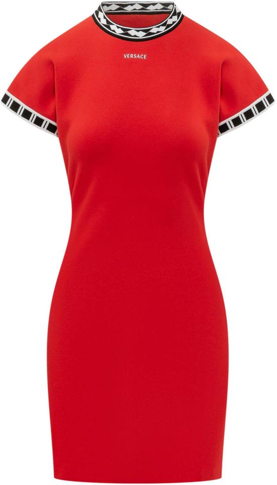 26FW 베르사체 숏 원피스 10257671A183561RC90 RED