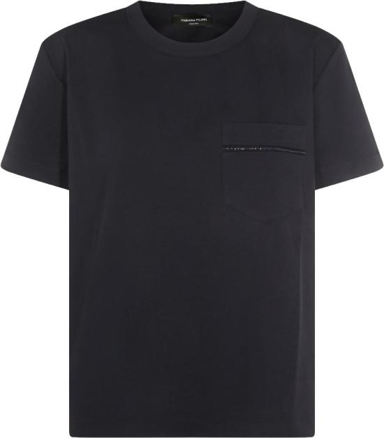 26SS 파비아나 필리피 반팔 저지 티셔츠 JED266F155L7725146 BLACK