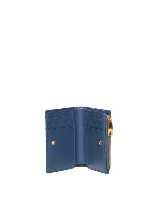  보테가베네타 인트레치아토 스몰 바이폴드 월렛 742330VCPP34019 Blue - BOTTEGA VENETA