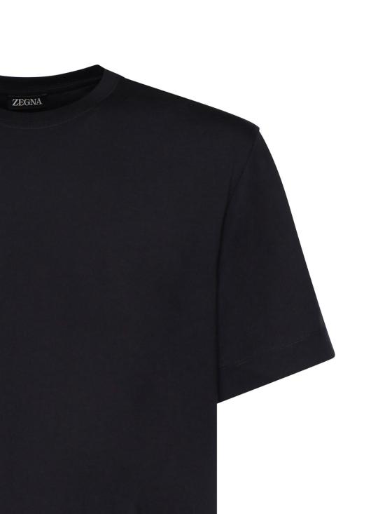 26SS 에르메네질도제냐 반팔 티셔츠 UH360A3H765NL412 Dark Blue - ERMENEGILDO ZEGNA