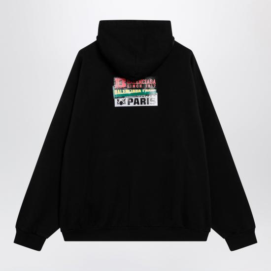 26FW 발렌시아가 후드 티셔츠 871956TUVS8 Black - BALENCIAGA
