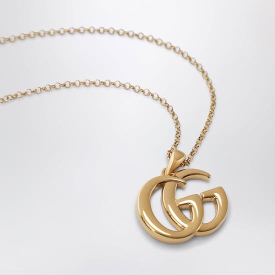 26FW 구찌 GG 마몽 더블 G 펜던트 골드 목걸이 GG 마몽 더블 G 펜던트 골드 목걸이 874401I4600 Metal - GUCCI