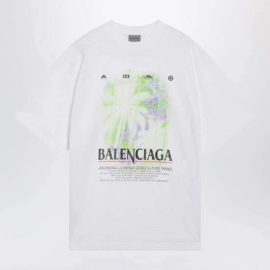 26FW 발렌시아가 더 윈도우 로고 프린팅 티셔츠 더 윈도우 로고 프린팅 티셔츠 A00497TUV07 White