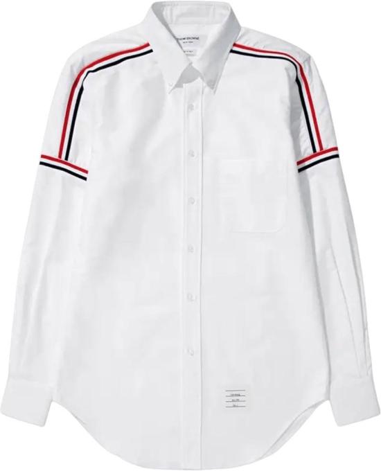 26FW 톰브라운 긴팔 셔츠 THOMBROWNEMWL270A00139100ELASTICRWBCLASSICFITOXFORDCOTTONSHIRTLONGSLEEVESHIRTSWHITE