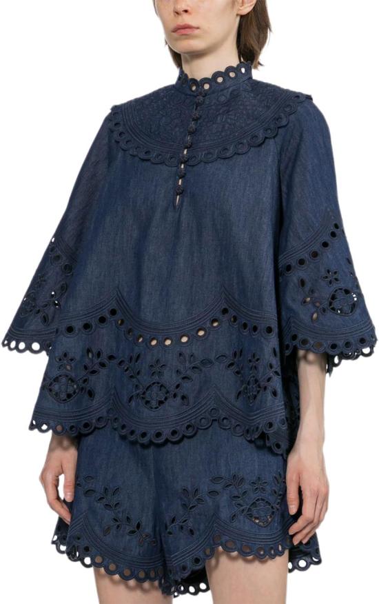 26FW 짐머만 블라우스 7282TSS263INK NAVY - ZIMMERMANN