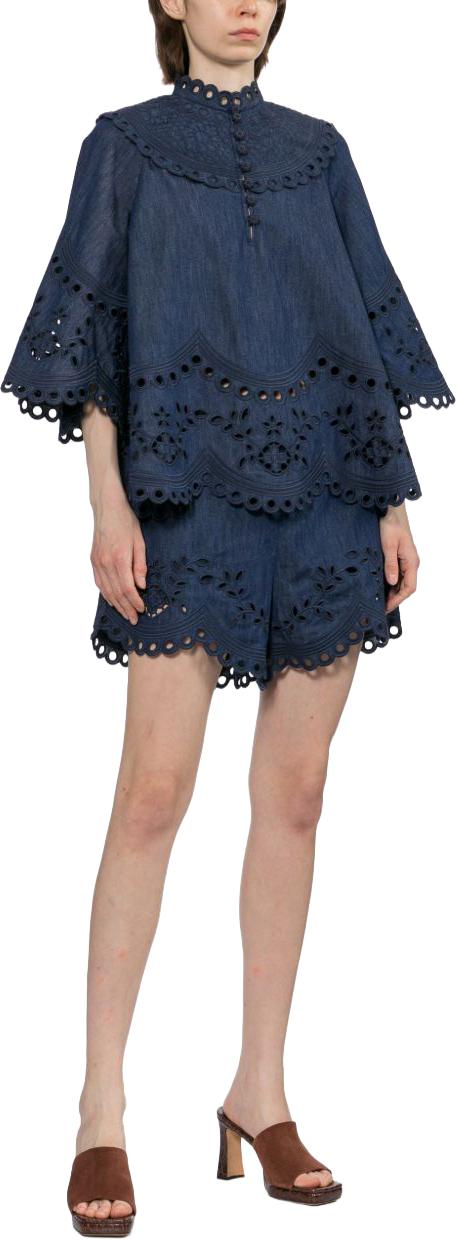 26FW 짐머만 블라우스 7282TSS263INK NAVY - ZIMMERMANN