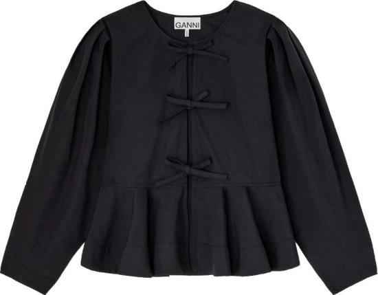 26FW 가니 긴팔 티셔츠 A1040486099 BLACK