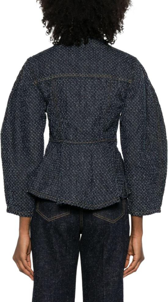 26FW 가니 트위드 데님 페플럼 자켓 A1010077077 NAVY - GANNI