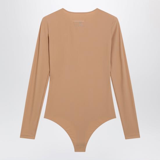 26FW MM6 메종마르지엘라 바디수트 티셔츠 S52NA0075S20518 Beige - MM6 MAISON MARGIELA